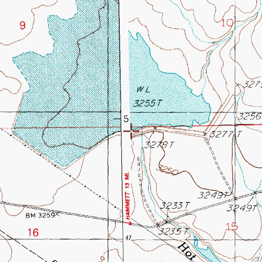 Topographic Map of Hot Springs Number Two Dam, ID