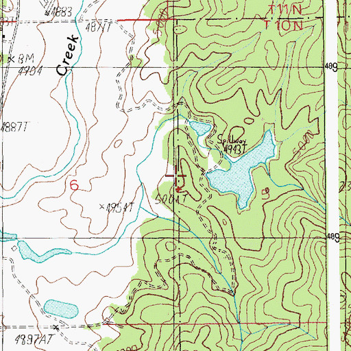 Topographic Map of Beal Number Three Dam, ID