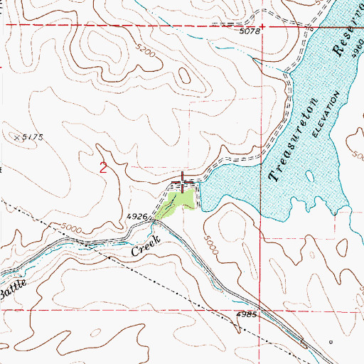 Topographic Map of Strongarm Reservoir Number One Dam, ID