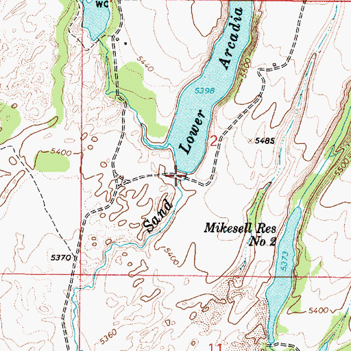 Topographic Map of Arcadia-Lower Dam, ID
