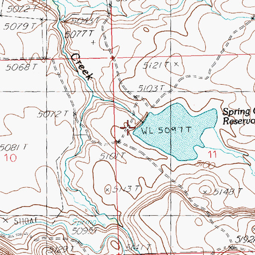 Topographic Map of Spring Creek Dam, ID