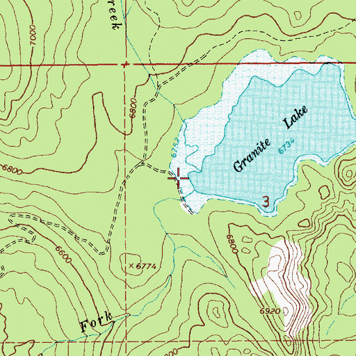 Topographic Map of Granite Lake Dam, ID