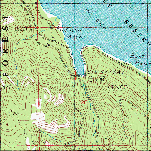 Topographic Map of Lost Valley Dam, ID