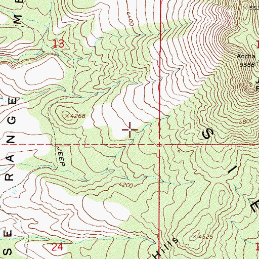 Topographic Map of Willow Spring, AZ