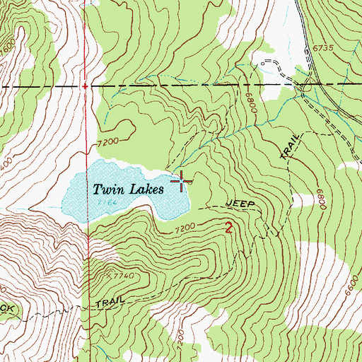 Topographic Map of Twin Granite Dam, ID