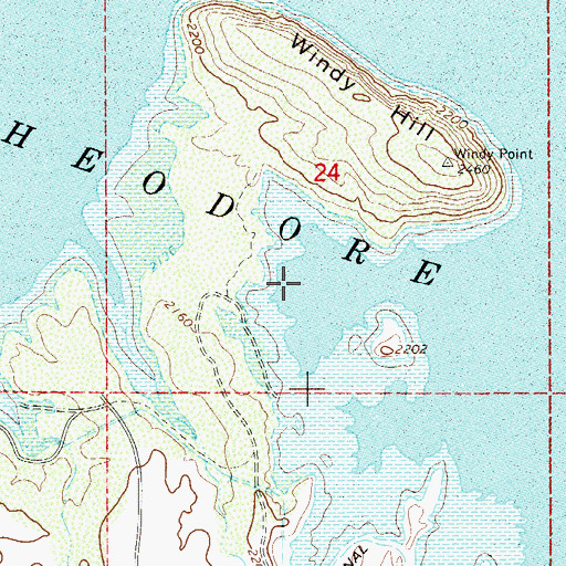 Topographic Map of Windy Hill Boat Ramp, AZ
