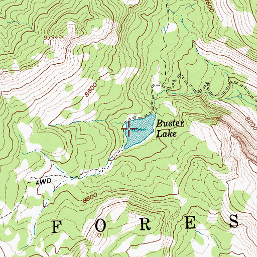 Topographic Map of Buster Lake Dam, ID