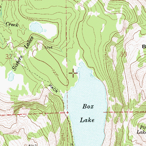 Topographic Map of Box Lake Dam, ID