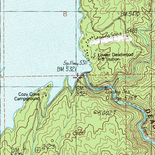 Topographic Map of Deadwood Dam, ID