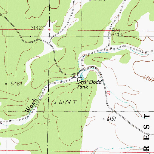 Topographic Map of Cecil Dodd Tank, AZ