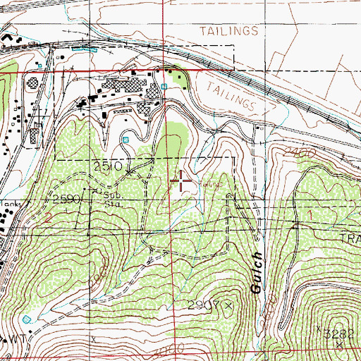 Topographic Map of Bunker Hill Tailings Number One Dam, ID