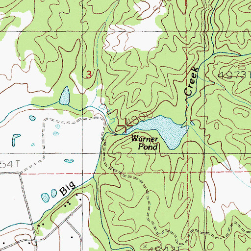 Topographic Map of Warren Diversion Dam, ID