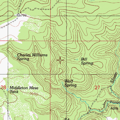 Topographic Map of Wolf Spring, AZ