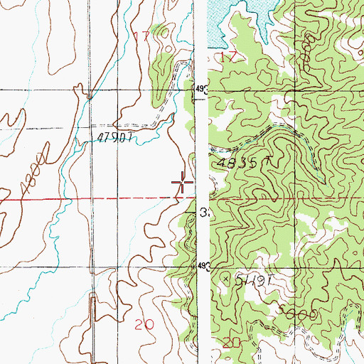 Topographic Map of Tom J Reservoir, ID