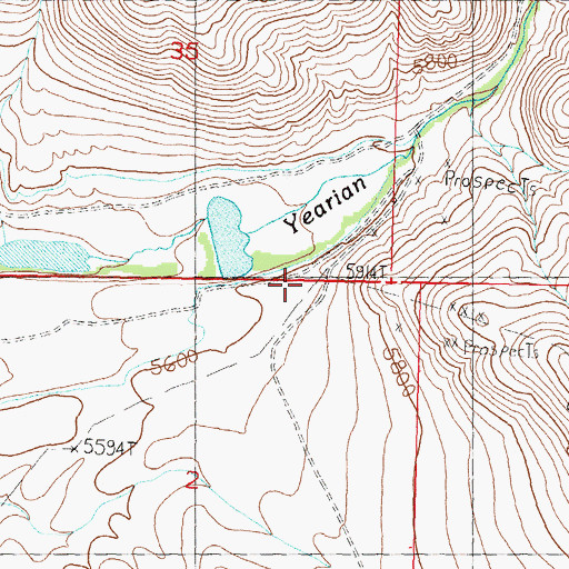 Topographic Map of Ellsworth-Lower Dam, ID