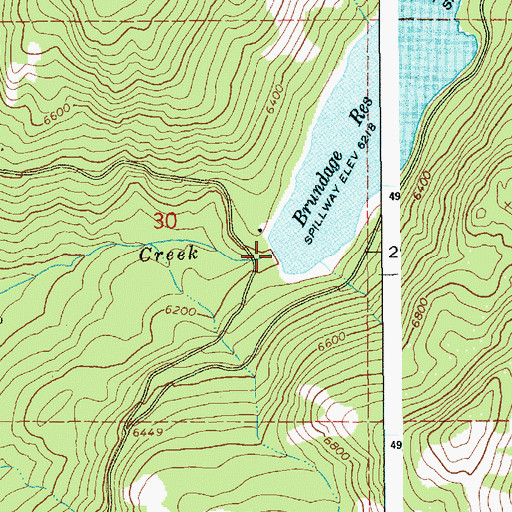 Topographic Map of Brundage Dam, ID