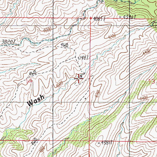 Topographic Map of Wood Road Well, AZ