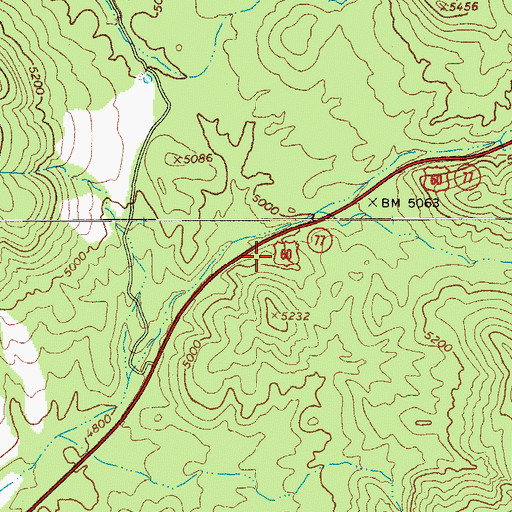 Topographic Map of Wood Spring, AZ
