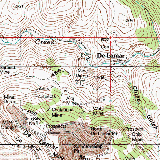 Topographic Map of Delamar Tailings Dam, ID