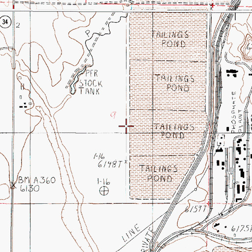 Topographic Map of Beker Tailings Number Three Dam, ID