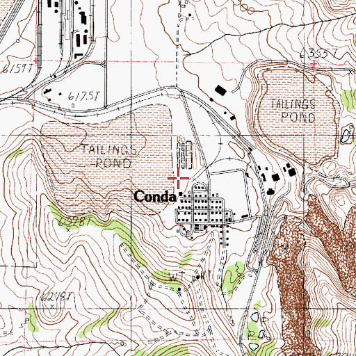 Topographic Map of Conda Site Tailings Dam, ID