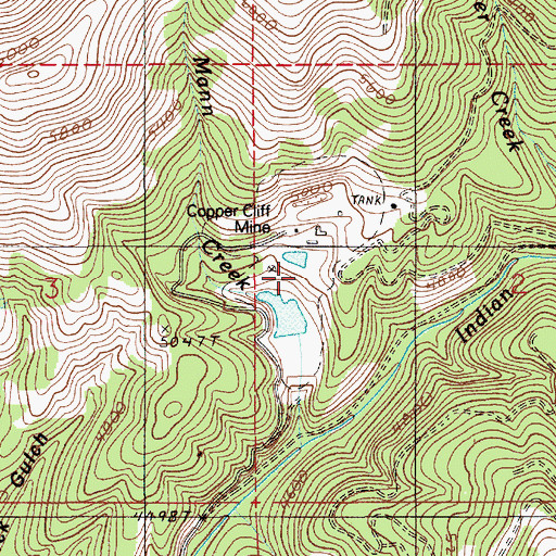 Topographic Map of Silver King Mines Number One Dam, ID