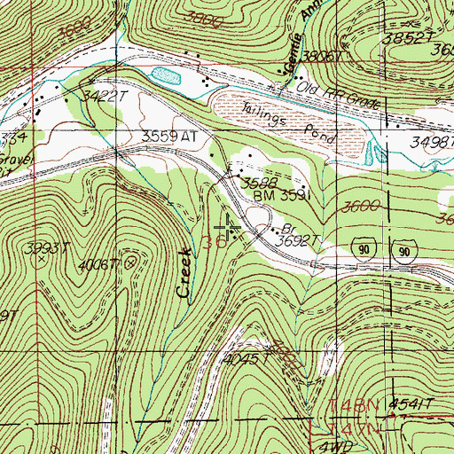 Topographic Map of Lucky Friday Number Three Dam, ID