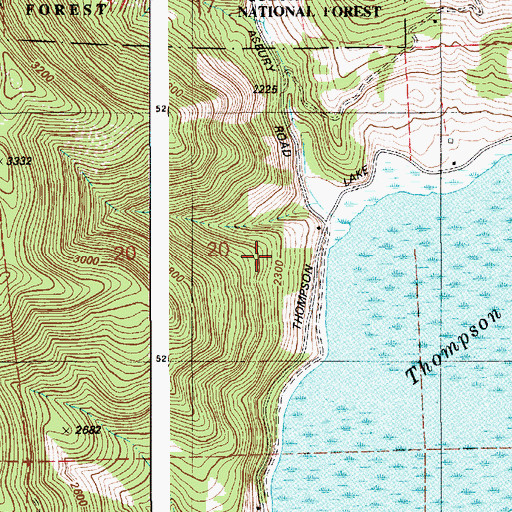 Topographic Map of Thompson Lake Dam, ID