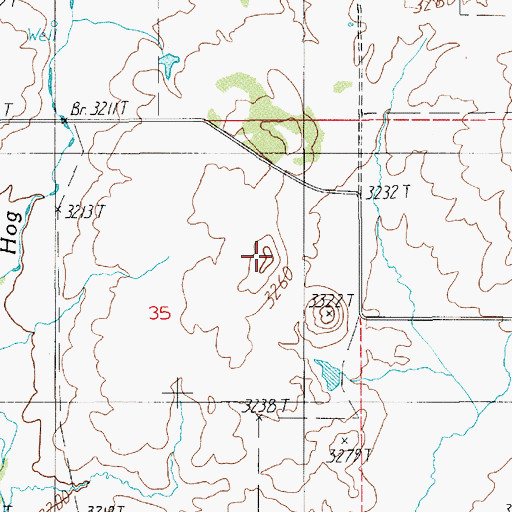Topographic Map of Bruce Dam, ID