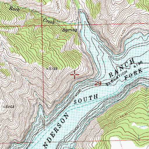 Topographic Map of Rhead Dam, ID