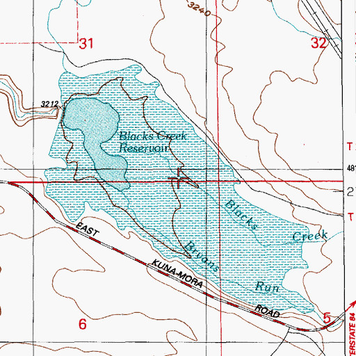 Topographic Map of Blacks Creek, ID
