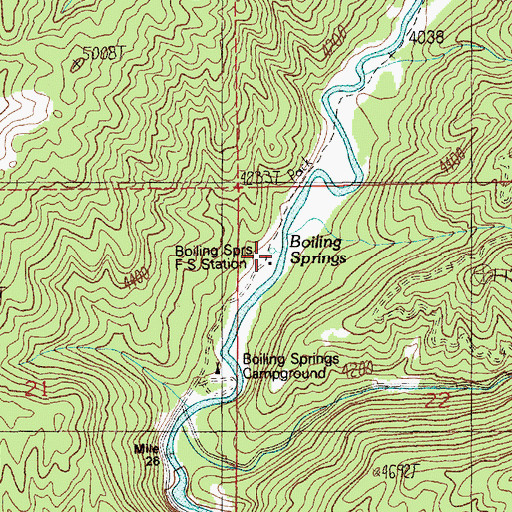Topographic Map of Boiling Springs Work Center, ID