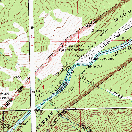 Topographic Map of Short Creek, ID