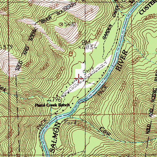 Topographic Map of Pistol Creek Ranch Landing Strip (historical), ID