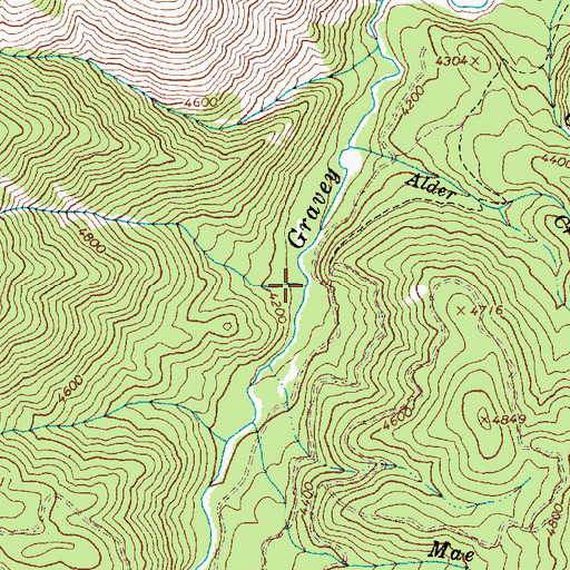 Topographic Map of False Creek, ID