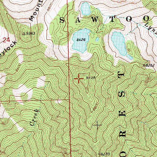 Topographic Map of Grey Lock Peak, ID