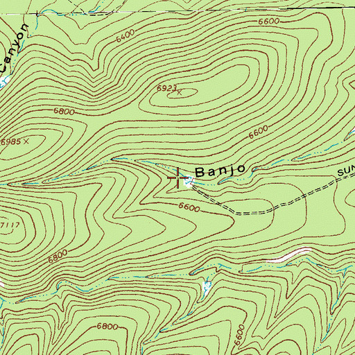 Topographic Map of Banjo Two Tank, AZ