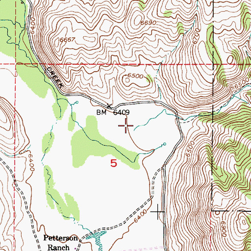 Topographic Map of Goodheart Creek, ID