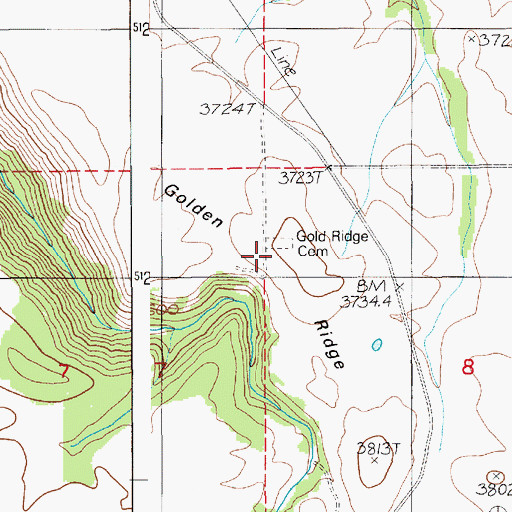 Topographic Map of Golden Ridge, ID