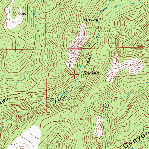 Topographic Map of Bear Spring, AZ