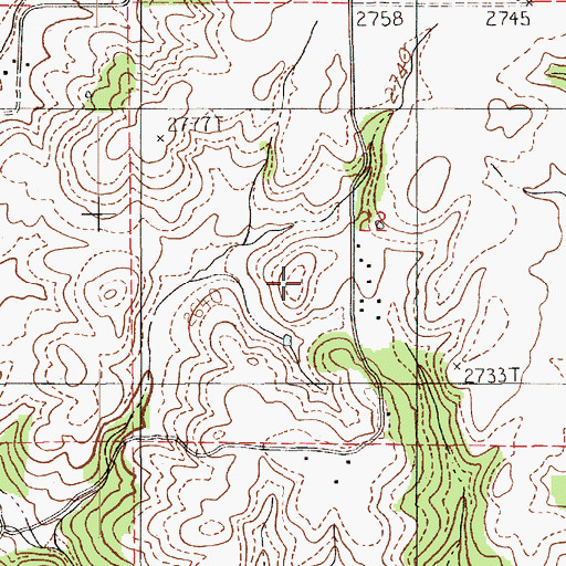 Topographic Map of Huffman Ridge, ID
