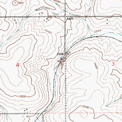 Topographic Map of Harris Siding, ID