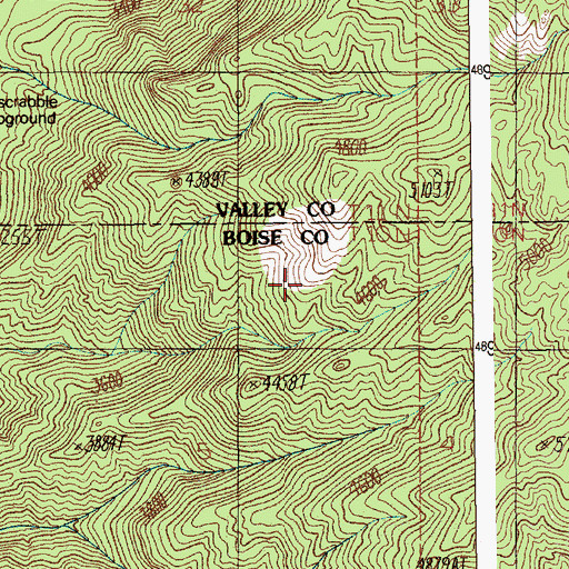 Topographic Map of Hardscrabble Pasture (historical), ID