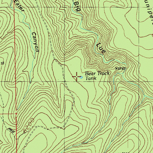 Topographic Map of Bear Track Tank, AZ