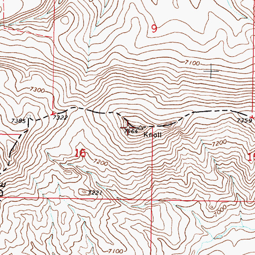 Topographic Map of Knoll, ID