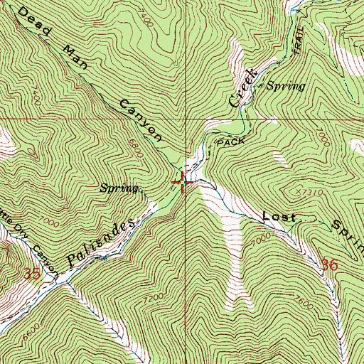 Topographic Map of Lost Spring Creek, ID