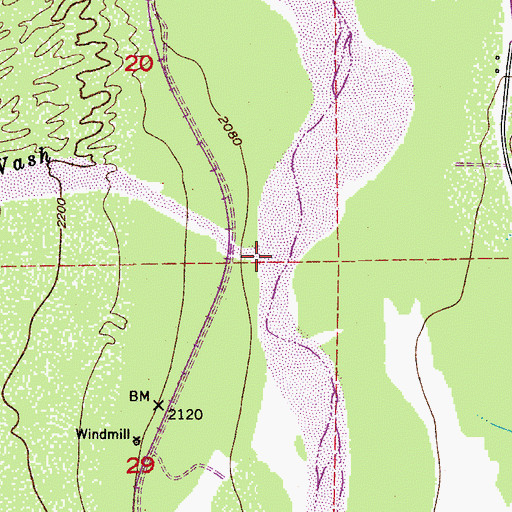 Topographic Map of Dodson Wash, AZ