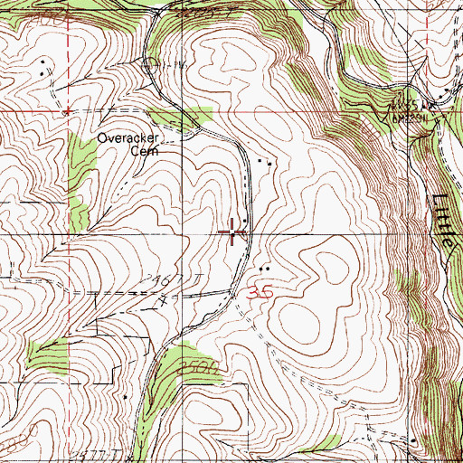 Topographic Map of Lidyville (historical), ID