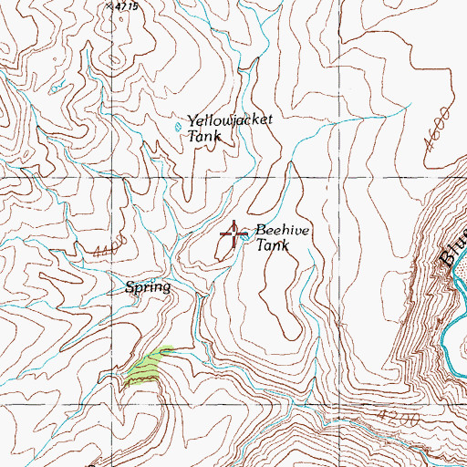 Topographic Map of Beehive Tank, AZ