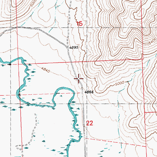 Topographic Map of Leduc (historical), ID